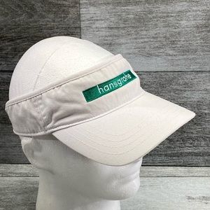 Hansgrohe Spell Out Logo Golf Visor Adjustable Back Hook and Loop White Preowned